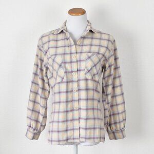 Vintage 70s Levi's Plaid Button Front Shirt - M